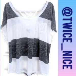 Lane Bryant Open Back Striped Shirt Sz 18/20